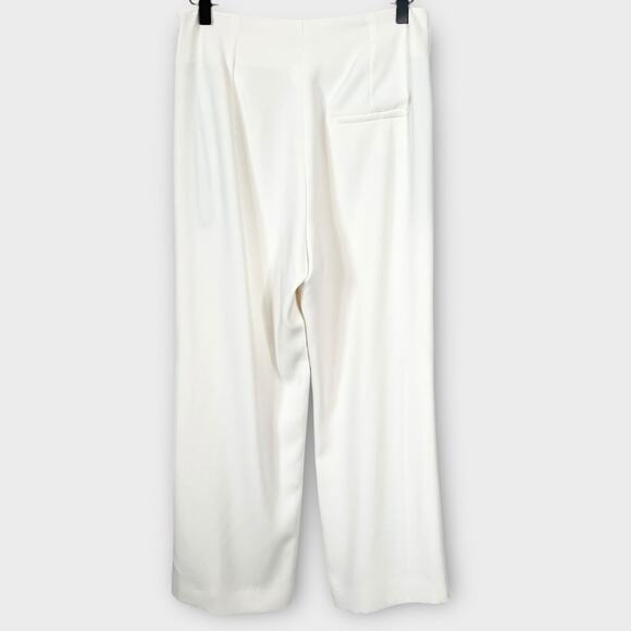 MARELLA 365 Crepe Split Leg Wide-Leg Crop Trousers Sz 28 Old Money Quiet Luxury - Picture 3 of 4